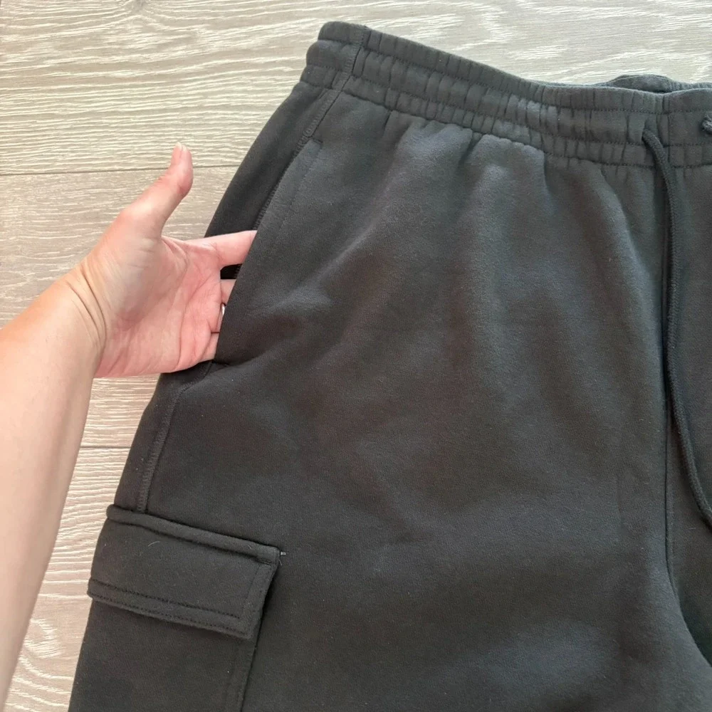 NWT DSG Mens‎ Pure Black Classic Fleece Cargo Cinch Athletic Fit Pants Size XL